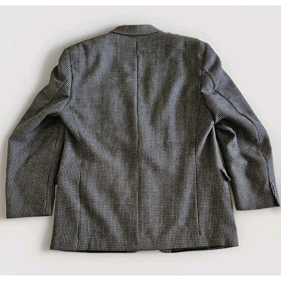 Savile Row Blazer Men US 46 Brown Tweed Wool Alpaca Lined 2B Ventless Vtg FLAWS - Picture 16 of 16